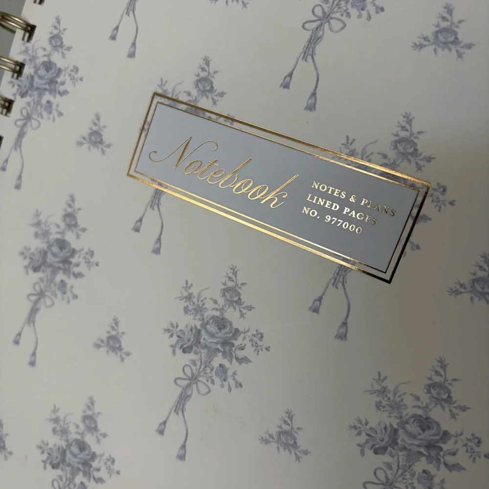 Charming Blue Floral Spiral Notebook